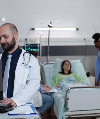 Medical team caring for a patient in hospital, creating a legacy through life-saving care